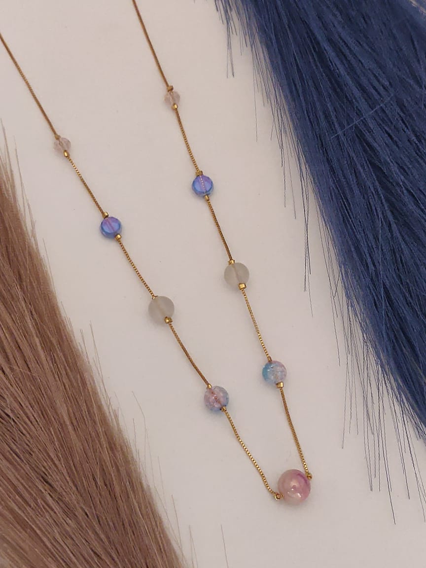 Fancy Necklace with Crystal Pearl with Different Transporant Color