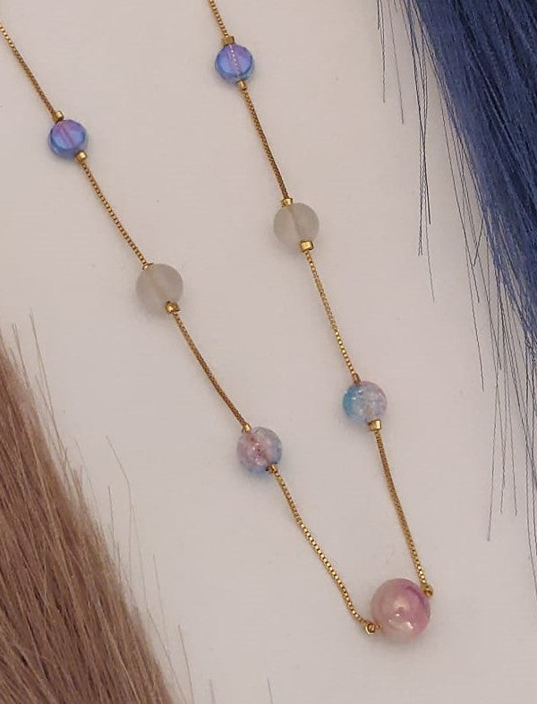 Fancy Necklace with Crystal Pearl with Different Transporant Color
