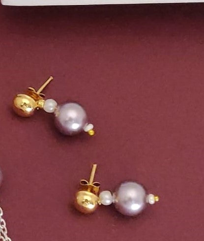 Necklace with Crystal Pearl with Earring