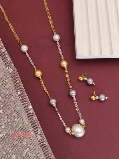 Necklace with Crystal Pearl with Earring