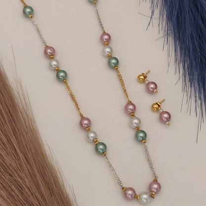 Fancy Necklace with Crystal Pearl with Different Color