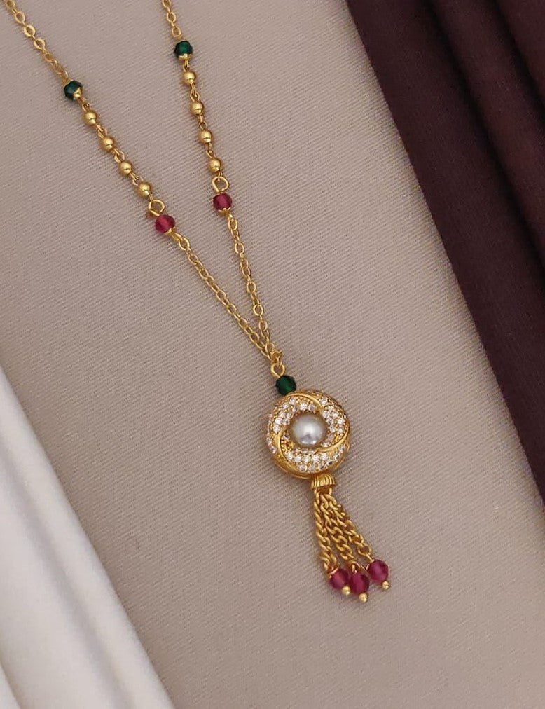 Fancy Mangalsutra with Crysat Moti