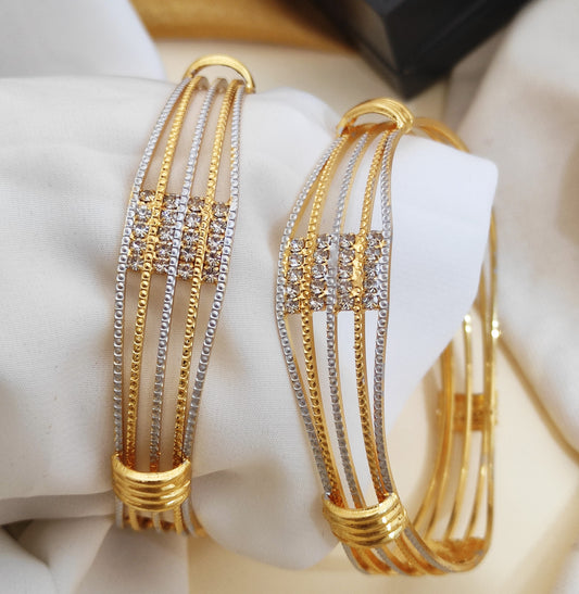 Fancy Bangles with White and Yellow Diamond