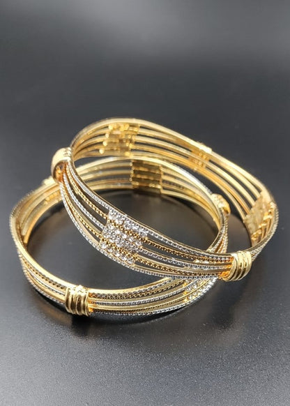 Fancy Bangles with White and Yellow Diamond